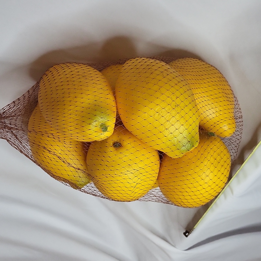 Fake lemons set of 8 summer home decor faux fruit food yellow realistic
